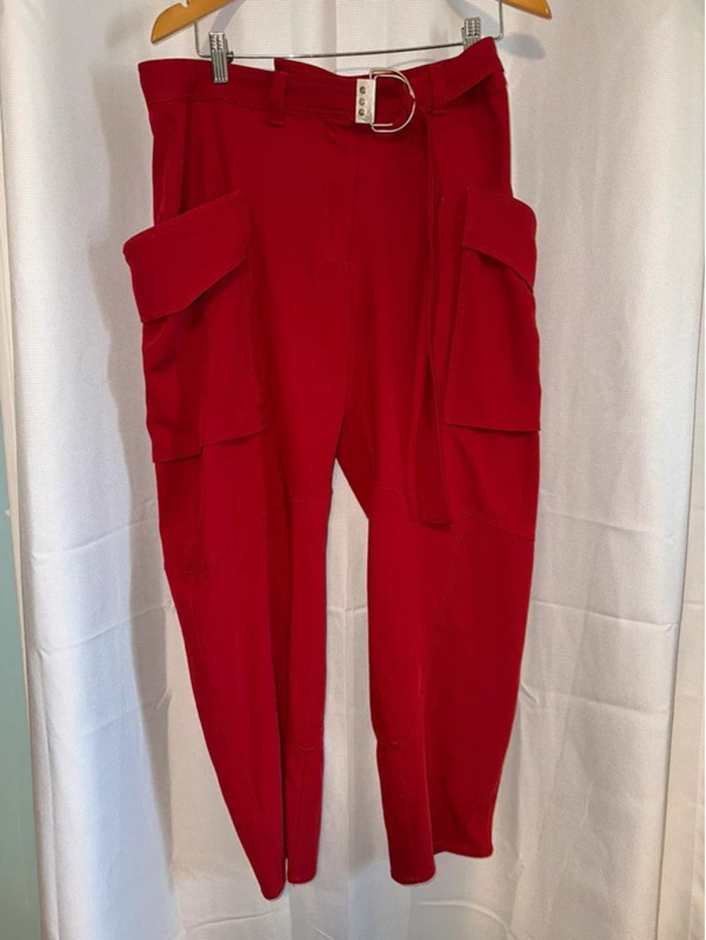 VTG Zara SRPLS Belted Cargo 80s/90s Pants L Red